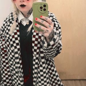 Checkered Fur Coat